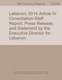 Lebanon: 2014 Article IV Consultation-Staff Report; Press Release; and Statement by the Executive Director for Lebanon