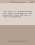 South Africa: 2012 Article IV Consultation - Staff Report Informational Annex Debt Sustainability Analysis Staff Statement Public Information Notice